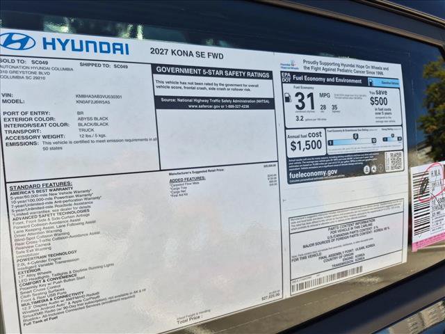 New 2027 Hyundai Kona SE FWD image 17
