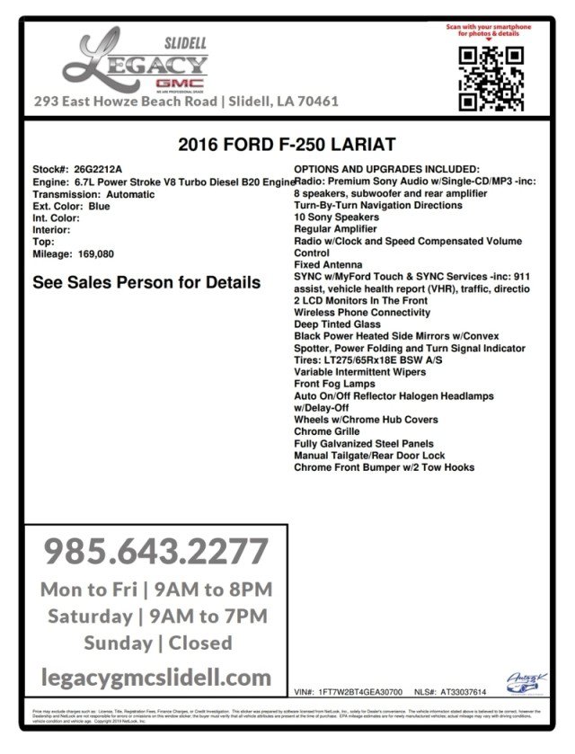 Used 2016 Ford F250 Lariat w/ Lariat Ultimate Package AWD/4WD image 31