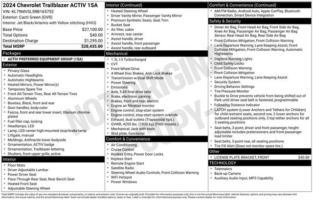 Used 2024 Chevrolet TrailBlazer ACTIV FWD image 26