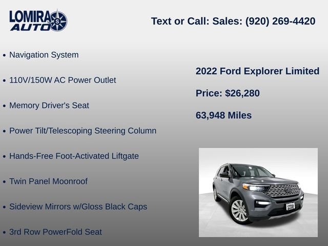 Used 2022 Ford Explorer Limited w/ Class IV Trailer Tow Package AWD/4WD image 33