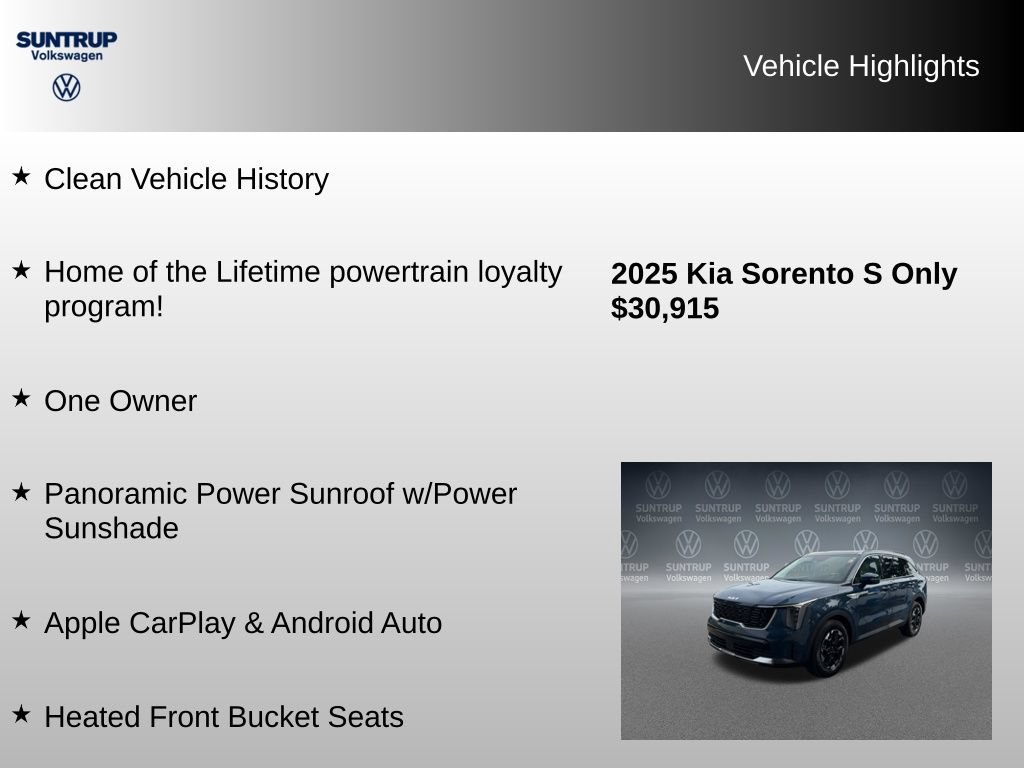 Used 2025 Kia Sorento S w/ Panoramic Sunroof Package FWD image 8