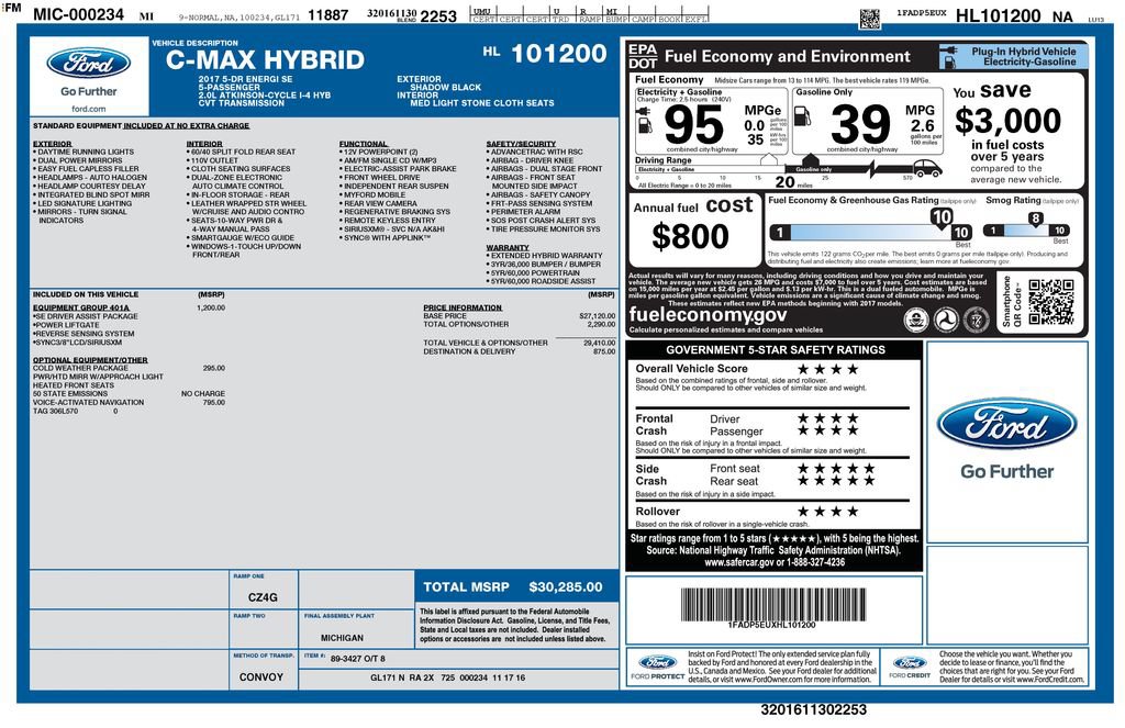 Used 2017 Ford C-MAX Energi SE w/ Equipment Group 401A FWD image 2