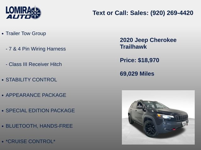 Used 2020 Jeep Cherokee Trailhawk w/ Comfort & Convenience Group AWD/4WD image 21