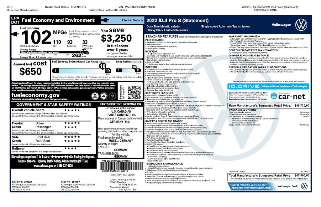 Used 2022 Volkswagen ID.4 Pro S RWD image 4