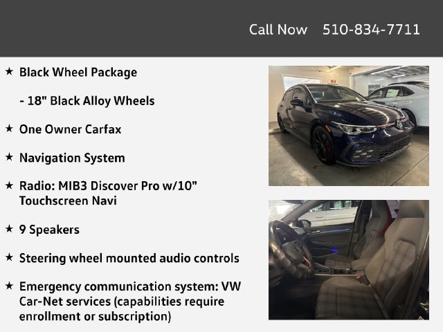 Certified 2022 Volkswagen GTI SE w/ Black Wheel Package FWD image 4