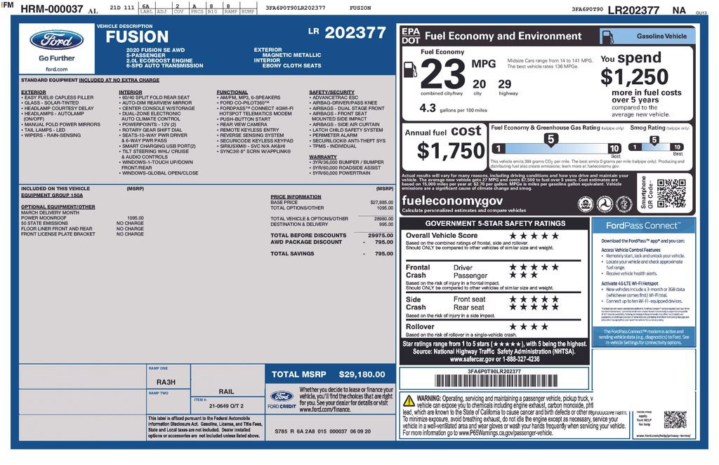 Used 2020 Ford Fusion SE image 27