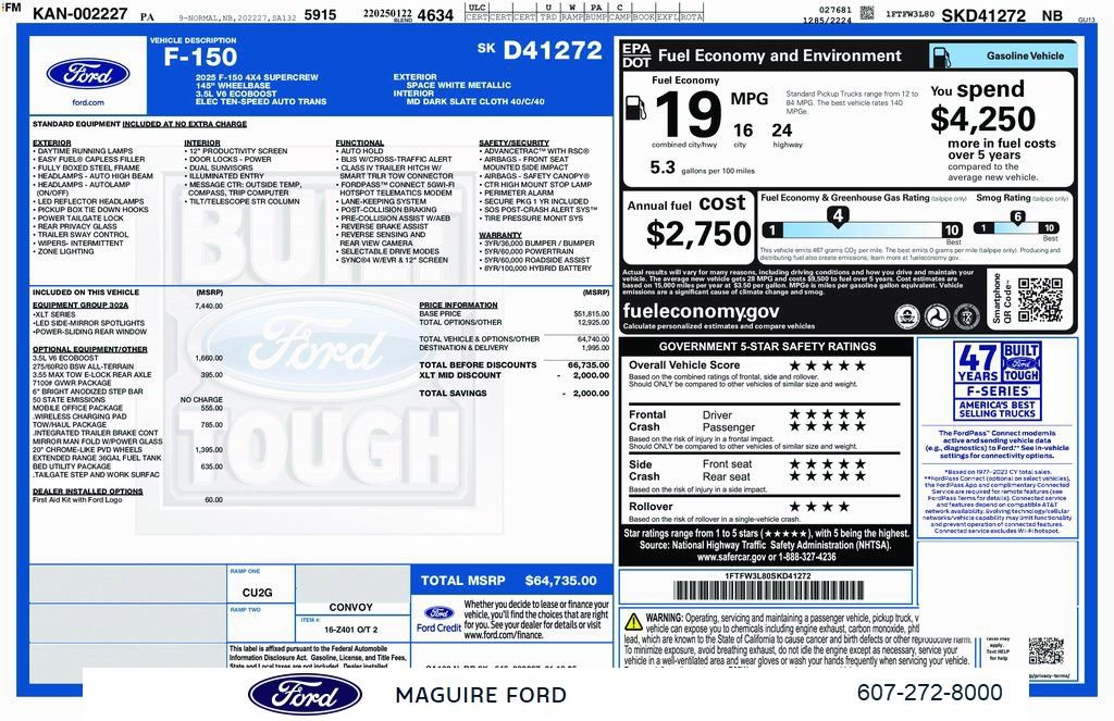 New 2025 Ford F150 XLT w/ Equipment Group 302A MID image 2
