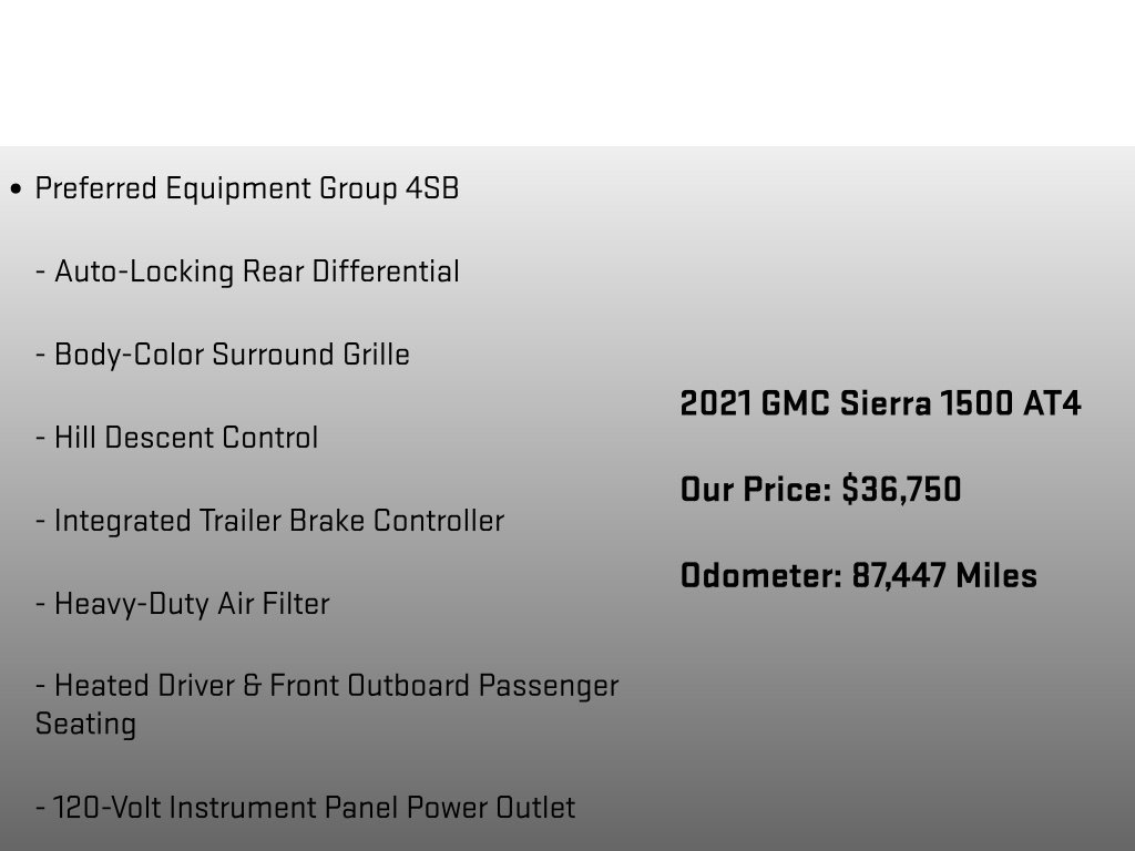 Used 2021 GMC Sierra 1500 AT4 w/ AT4 Preferred Package AWD/4WD image 18