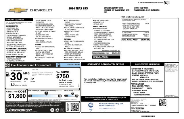 Used 2024 Chevrolet Trax RS w/ Driver Confidence Package FWD image 3