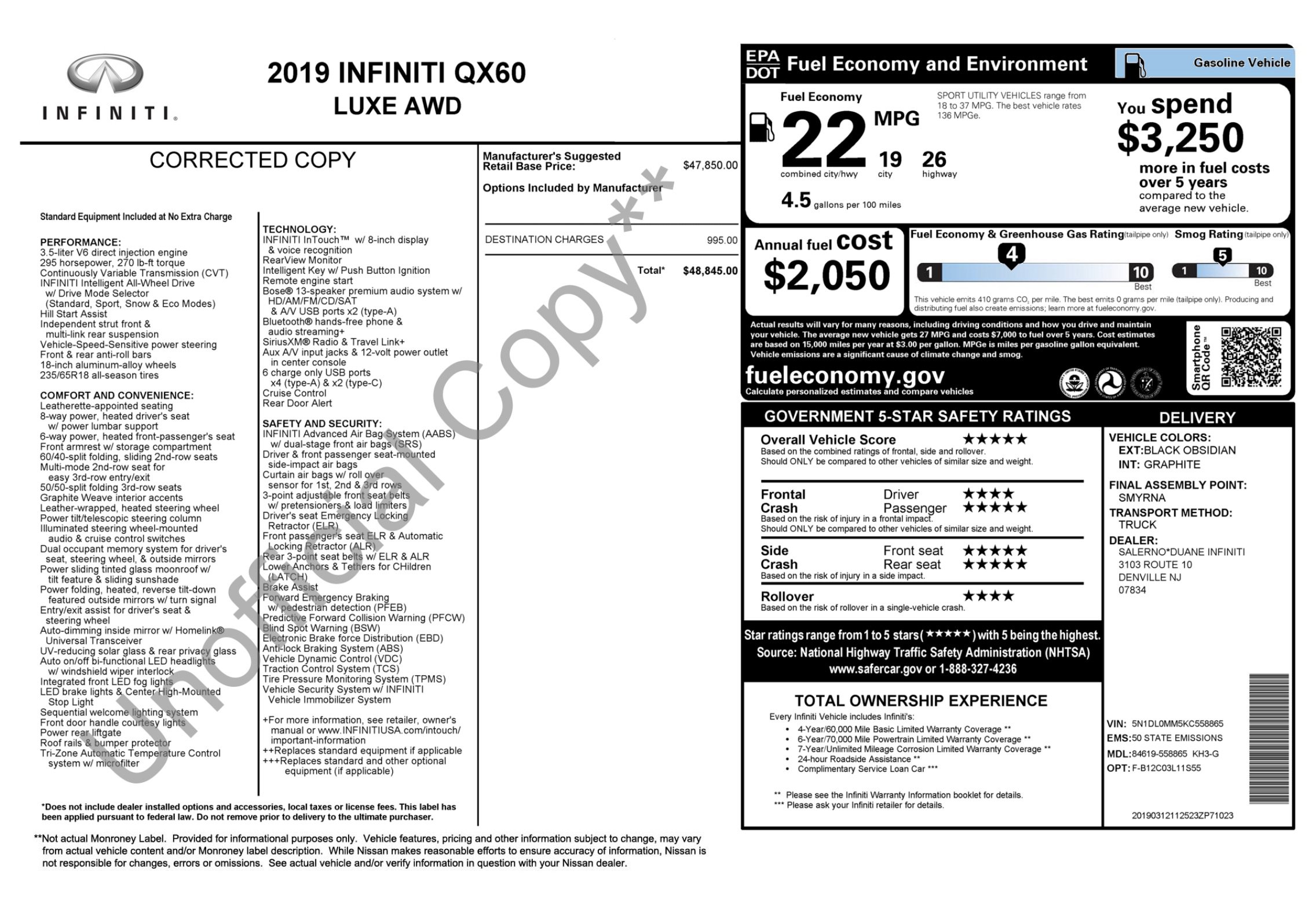Used 2019 INFINITI QX60 Luxe AWD/4WD image 2