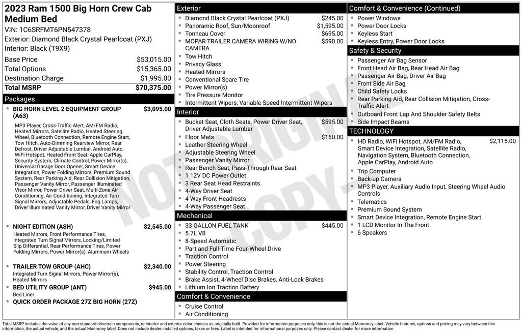 Used 2023 RAM 1500 Big Horn AWD/4WD image 6