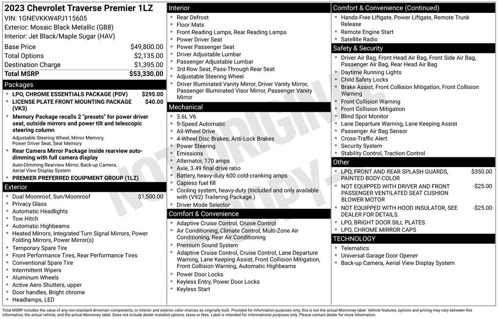 Certified 2023 Chevrolet Traverse Premier AWD/4WD image 55