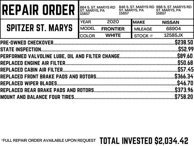 Used 2020 Nissan Frontier SV image 2