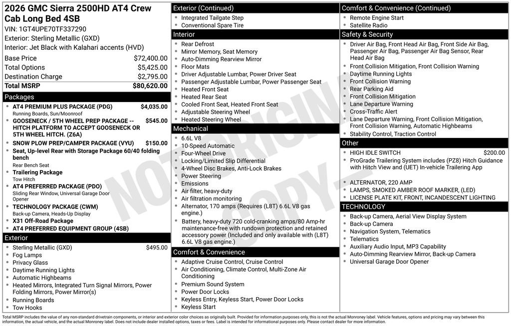 New 2026 GMC Sierra 2500 AT4 w/ AT4 Premium Plus Package AWD/4WD image 5