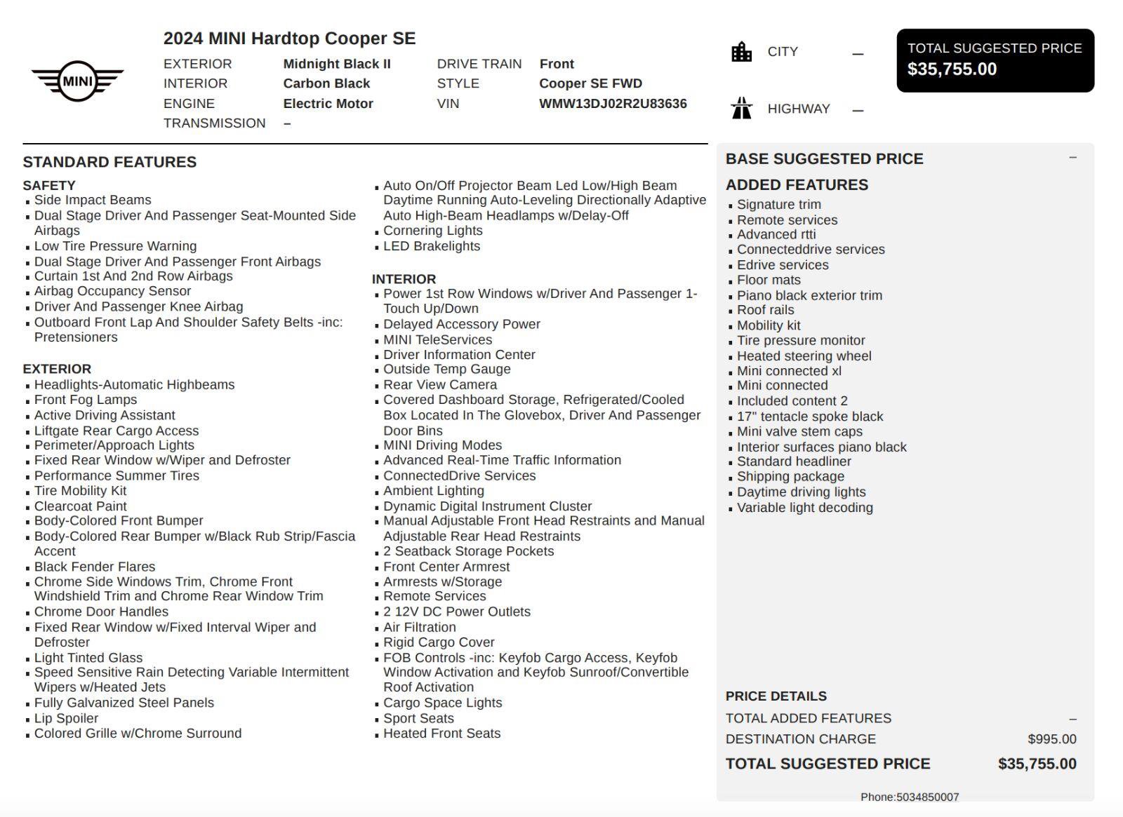Used 2024 MINI Cooper SE FWD image 5