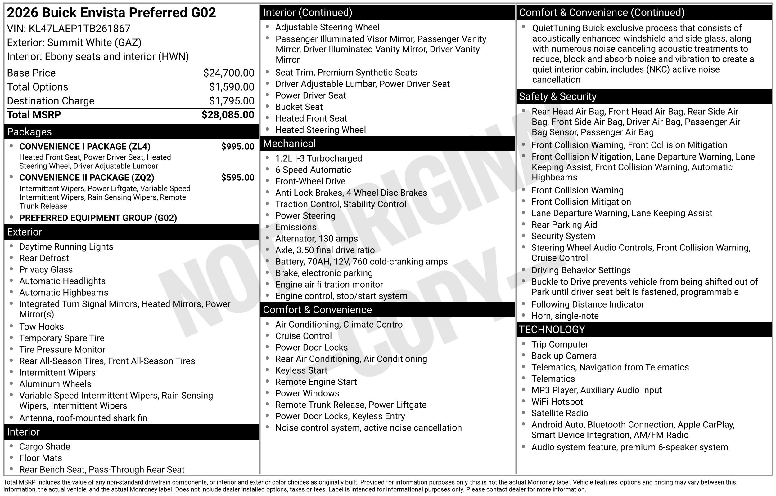 New 2026 Buick Envista Sport Touring w/ Convenience I Package FWD image 41