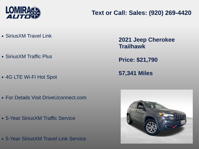 Used 2021 Jeep Cherokee Trailhawk w/ Sun, Sound & Nav Group AWD/4WD image 39