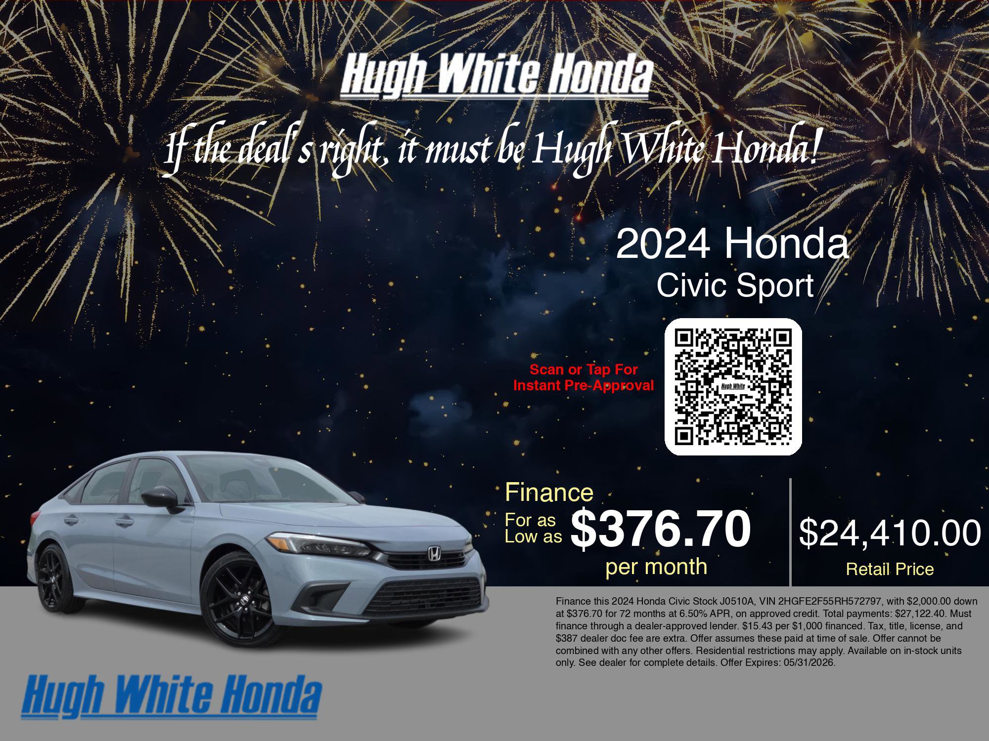 Used 2024 Honda Civic Sport image 3