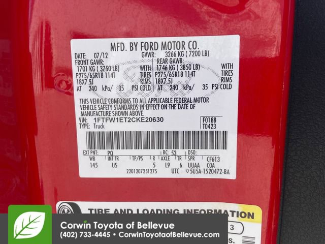 Used 2012 Ford F150 XLT w/ XLT Chrome Pkg AWD/4WD image 16