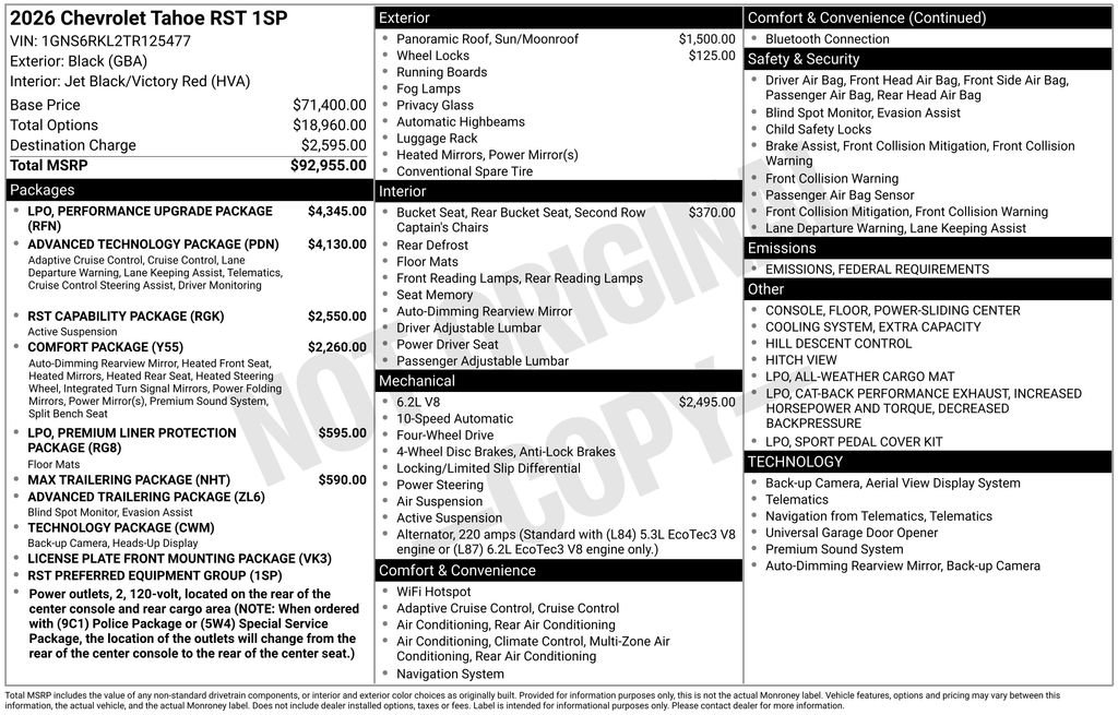 New 2026 Chevrolet Tahoe RST image 10