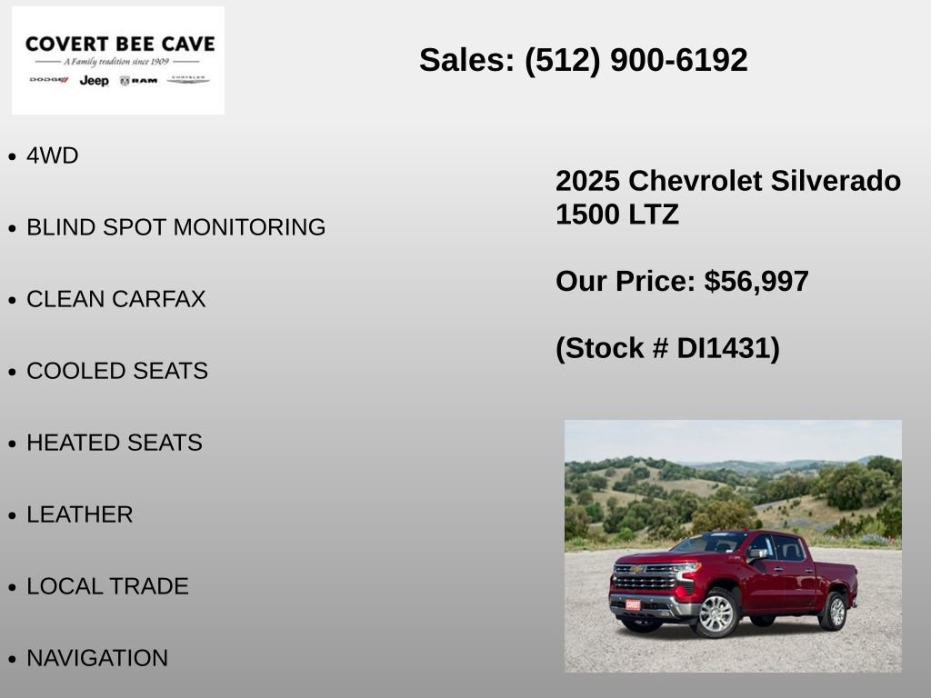 Used 2025 Chevrolet Silverado 1500 LTZ w/ Z71 Off-Road Package AWD/4WD image 6