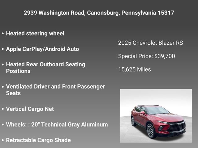 Certified 2025 Chevrolet Blazer RS w/ Enhanced Convenience Package AWD/4WD image 15