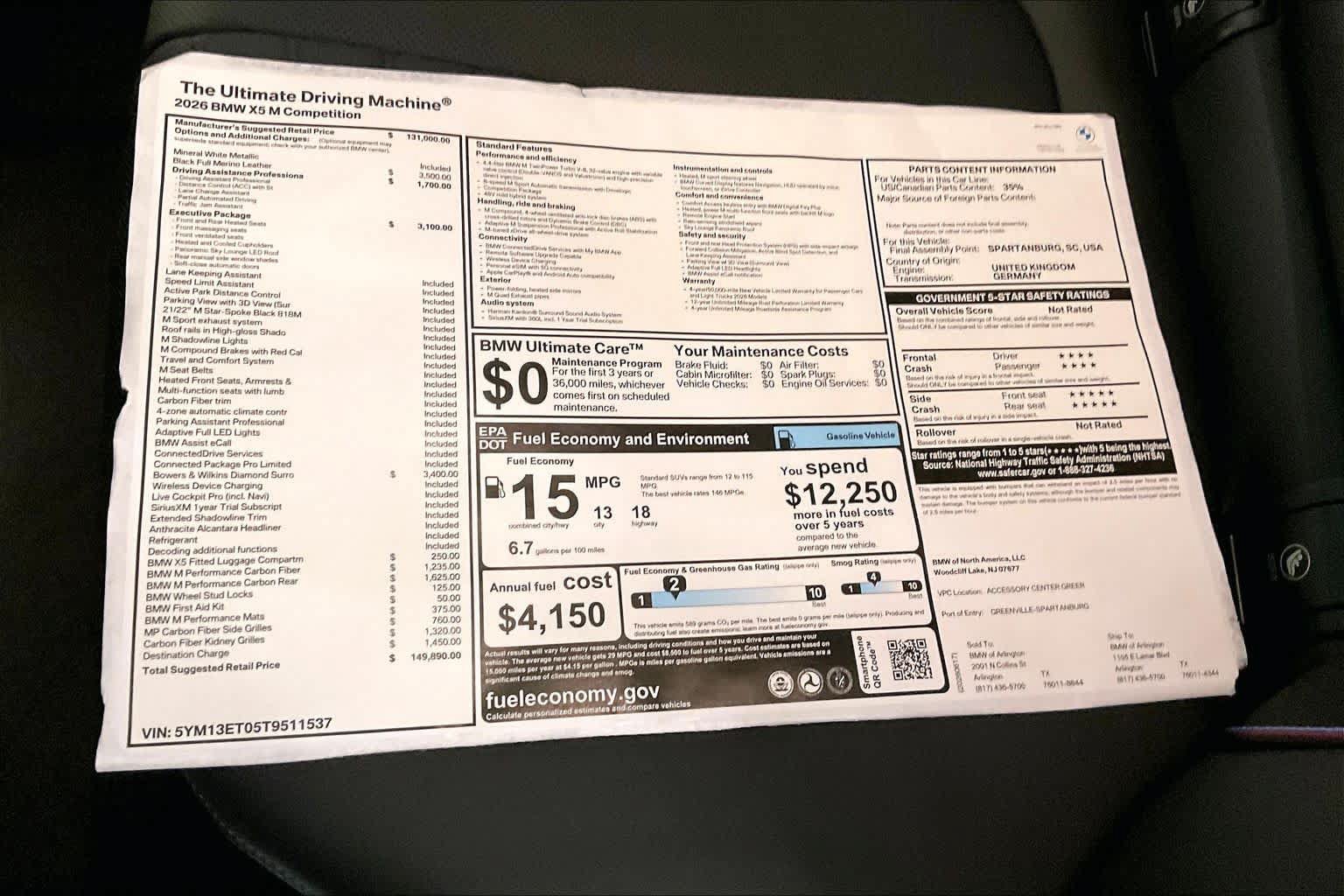 New 2026 BMW X5 M Competition w/ Executive Package AWD/4WD image 19