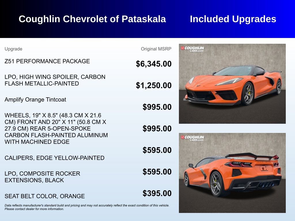 Used 2022 Chevrolet Corvette Stingray Preferred Cpe w/ Z51 Performance Package RWD image 3