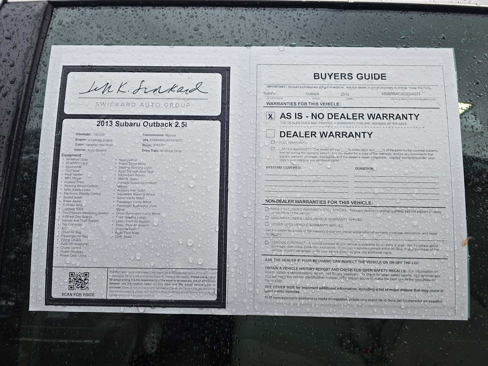 Used 2013 Subaru Outback 2.5i image 19