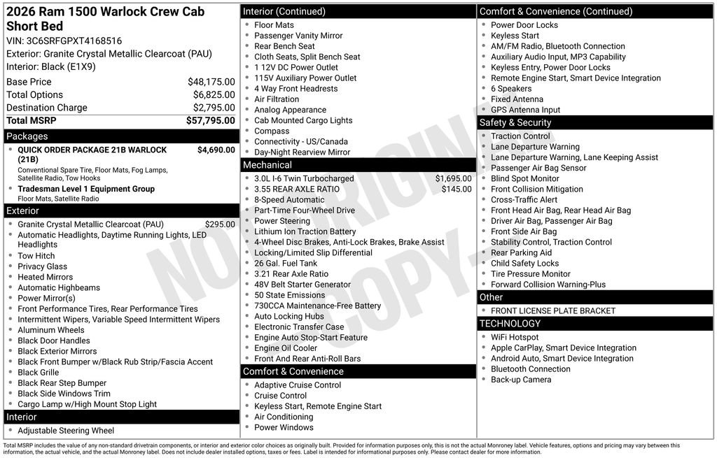 New 2026 RAM 1500 Warlock AWD/4WD image 6