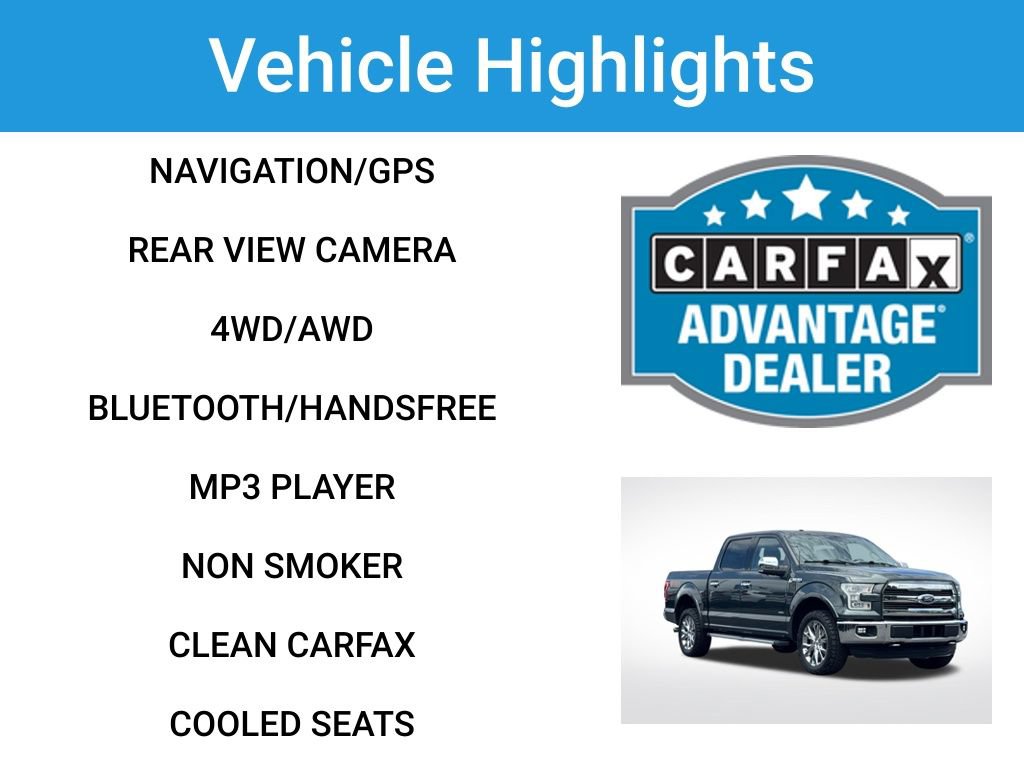 Used 2015 Ford F150 Lariat w/ Equipment Group 502A Luxury AWD/4WD image 2