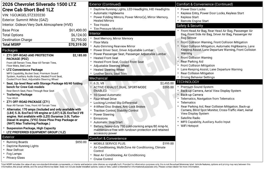 New 2026 Chevrolet Silverado 1500 LTZ AWD/4WD image 4