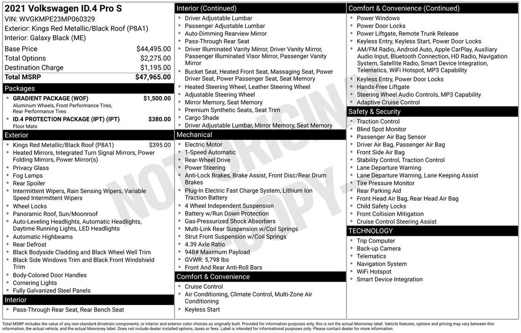 Certified 2021 Volkswagen ID.4 Pro S w/ Gradient Package image 26