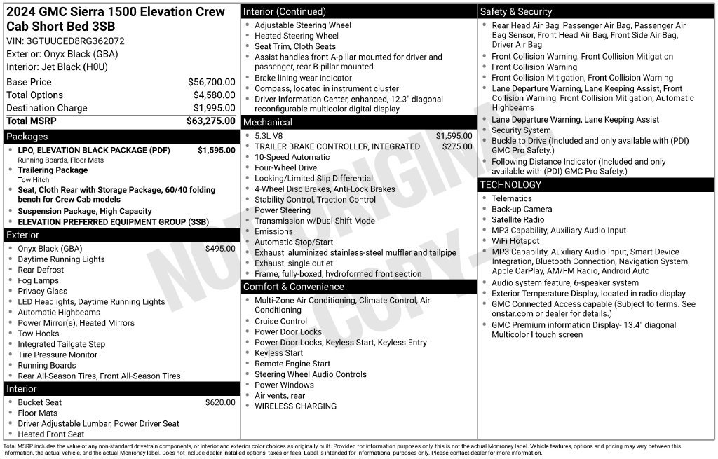 Certified 2024 GMC Sierra 1500 Elevation w/ LPO, Elevation Black Package AWD/4WD image 5