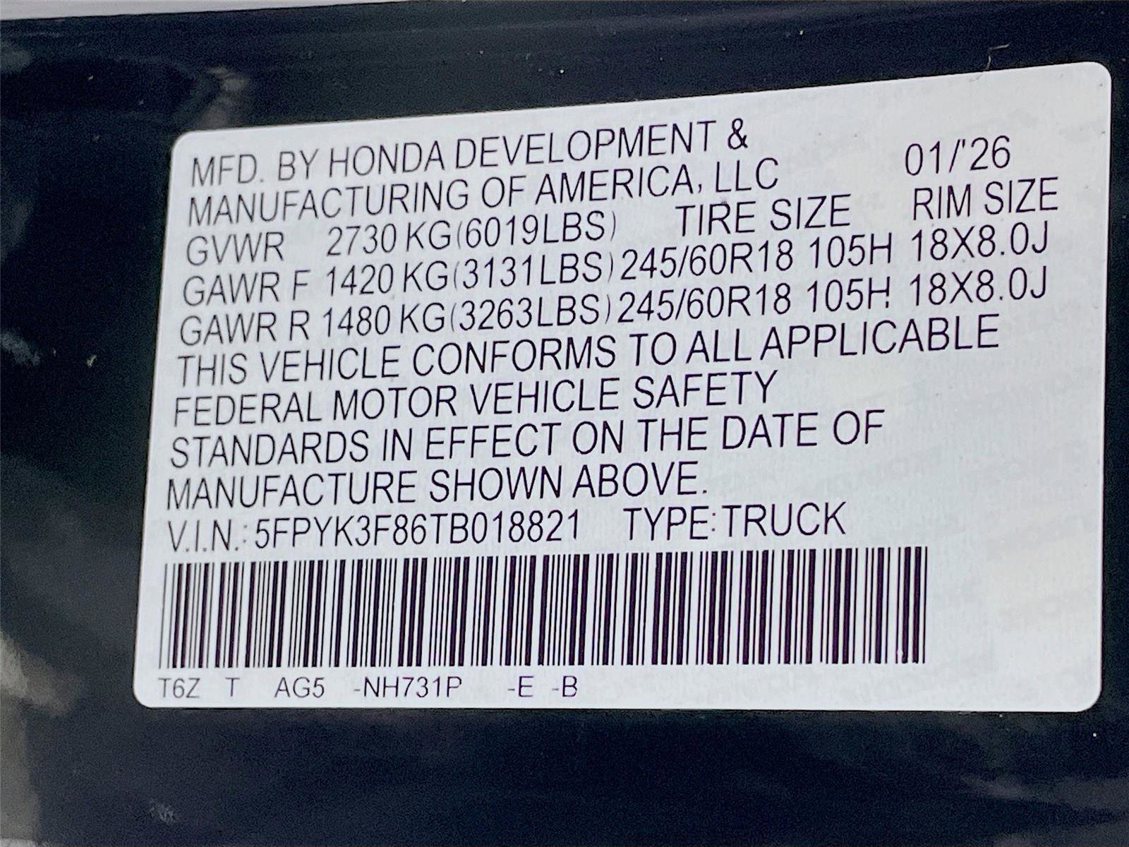 New 2026 Honda Ridgeline Black Edition image 24