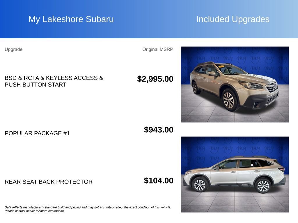 Used 2020 Subaru Outback Premium w/ Popular Package #1 image 8