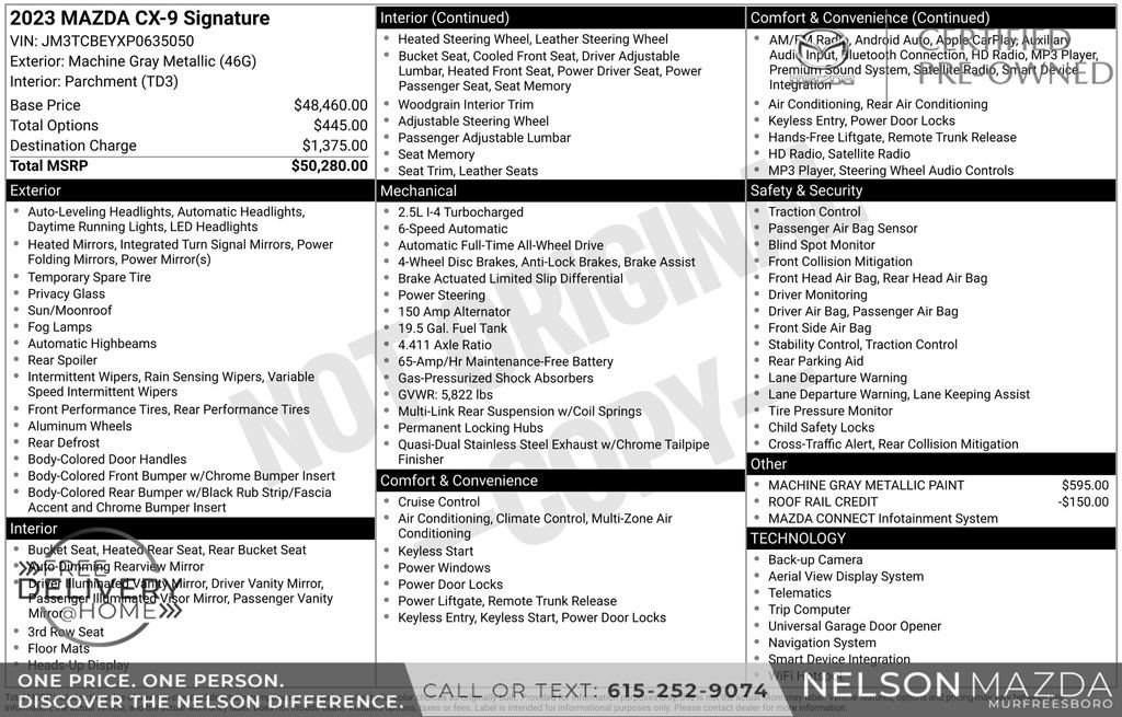 Certified 2023 MAZDA CX-9 Signature image 2