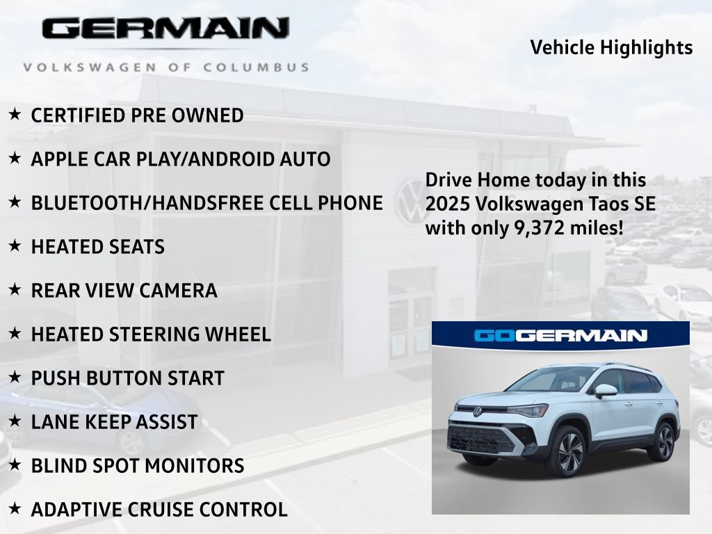 Certified 2025 Volkswagen Taos SE AWD/4WD image 6