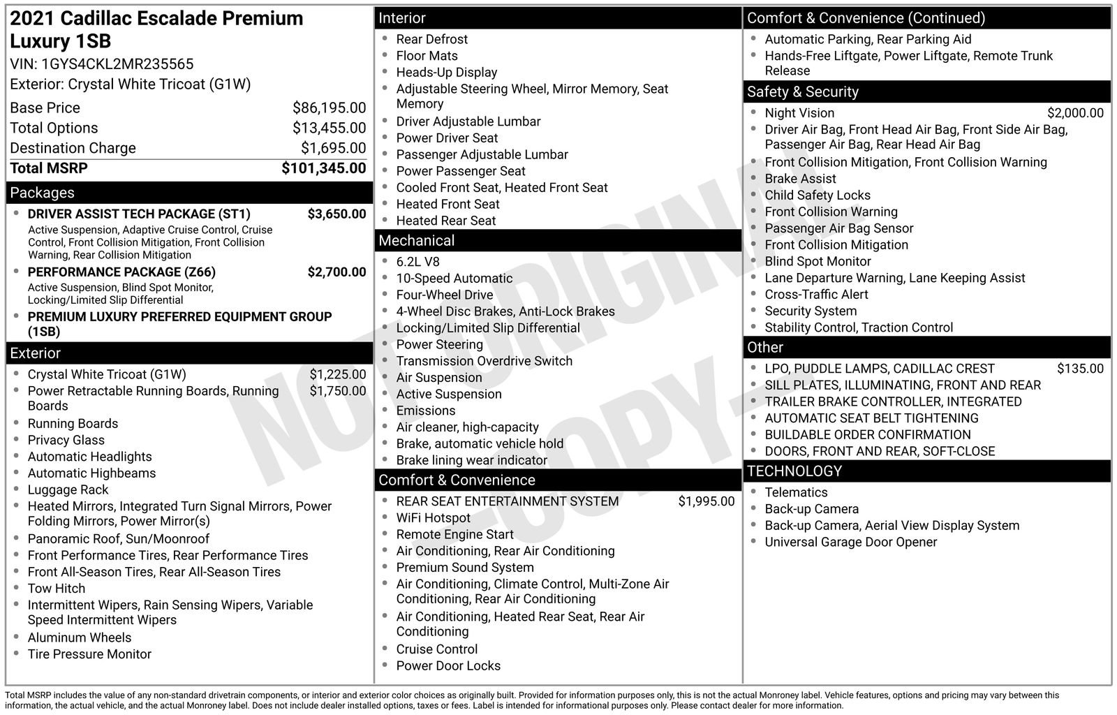 Used 2021 Cadillac Escalade Premium Luxury w/ Driver Assist Tech Package image 4