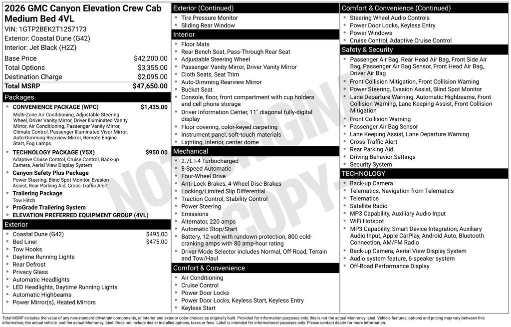 New 2026 GMC Canyon Elevation w/ Convenience Package AWD/4WD image 5
