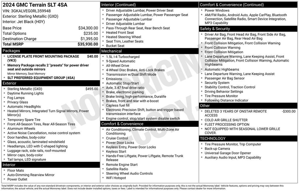 Used 2024 GMC Terrain SLT AWD/4WD image 34