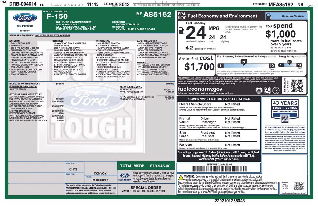 Certified 2021 Ford F150 Limited AWD/4WD image 8
