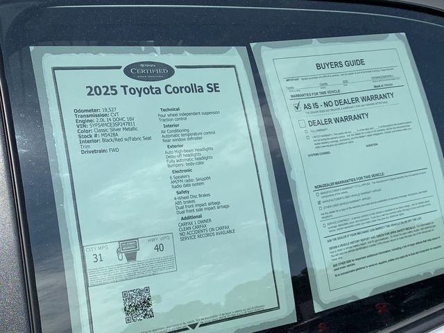 Certified 2025 Toyota Corolla SE FWD image 36