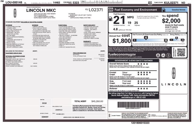 Used 2019 Lincoln MKC Reserve w/ MKC Climate Package image 39