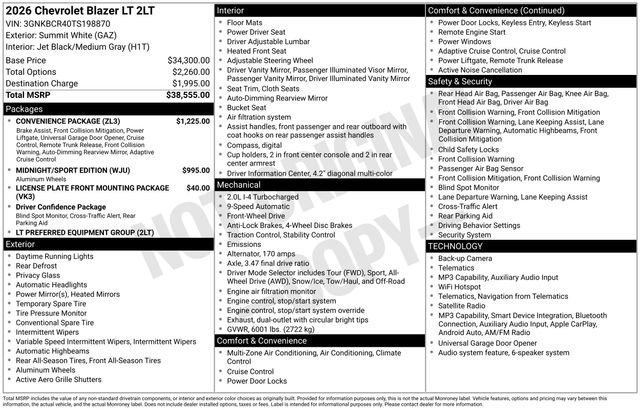 New 2026 Chevrolet Blazer LT w/ Convenience Package FWD image 5