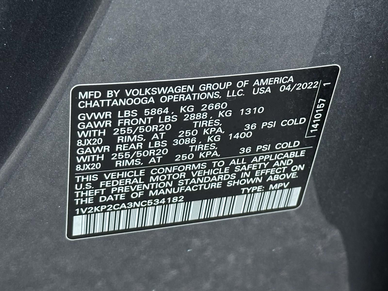 Used 2022 Volkswagen Atlas SE w/ Panoramic Sunroof Package image 11