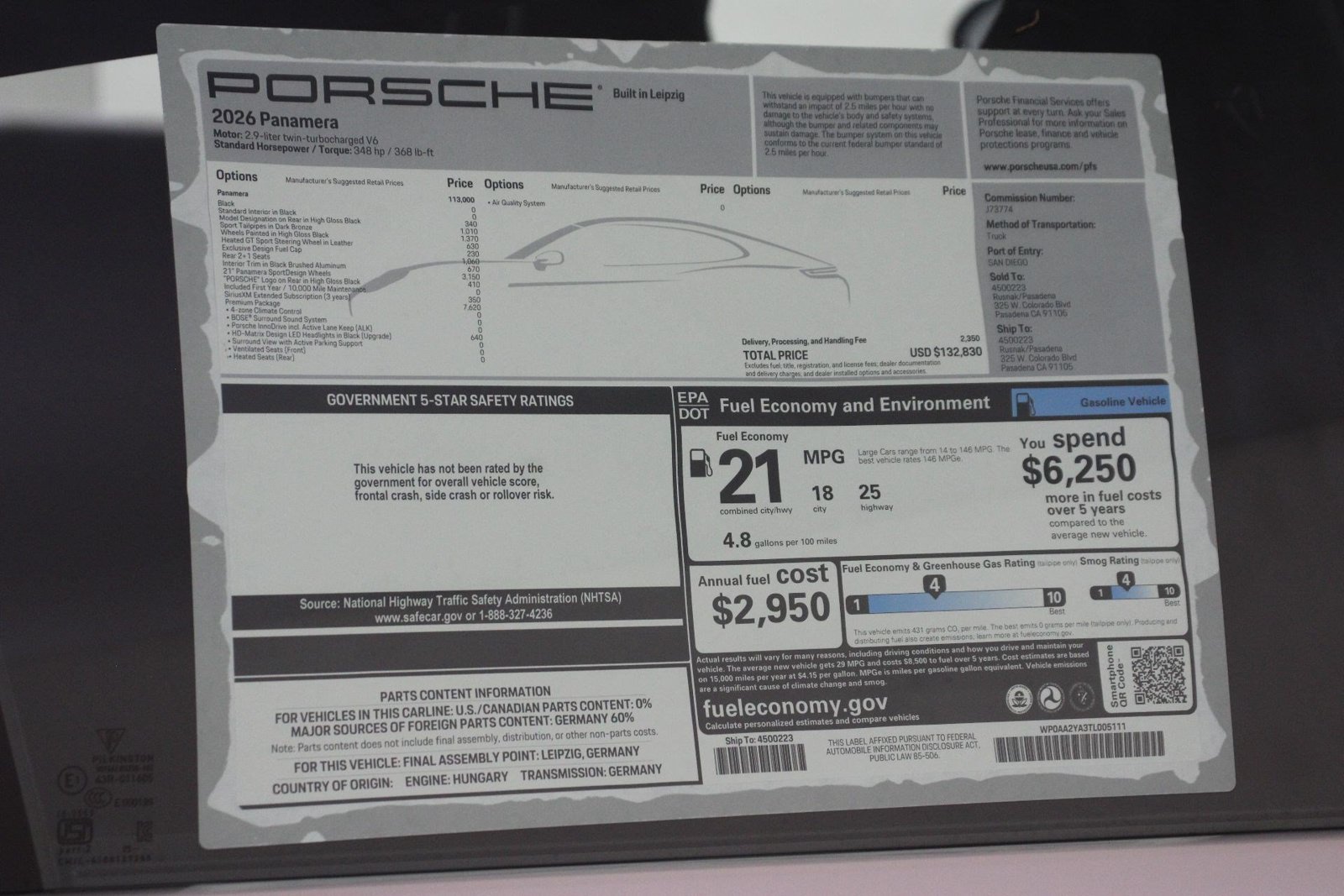 New 2026 Porsche Panamera RWD image 25