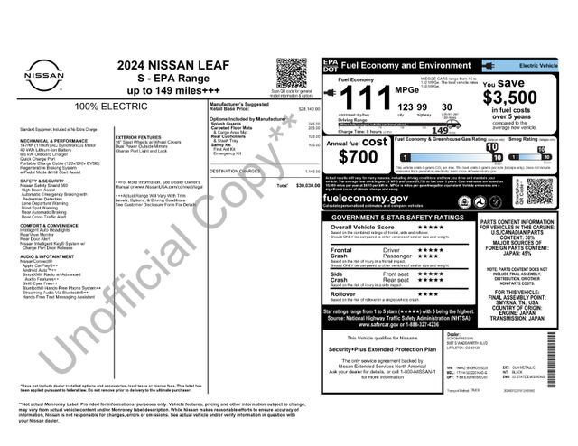 Certified 2024 Nissan Leaf S FWD image 6