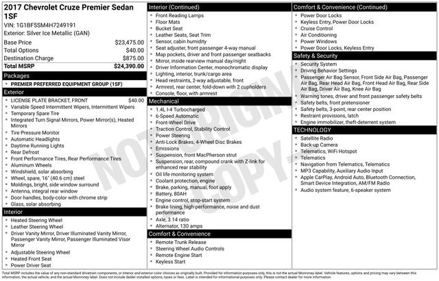 Used 2017 Chevrolet Cruze Premier image 30