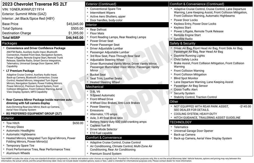 Used 2023 Chevrolet Traverse RS FWD image 6